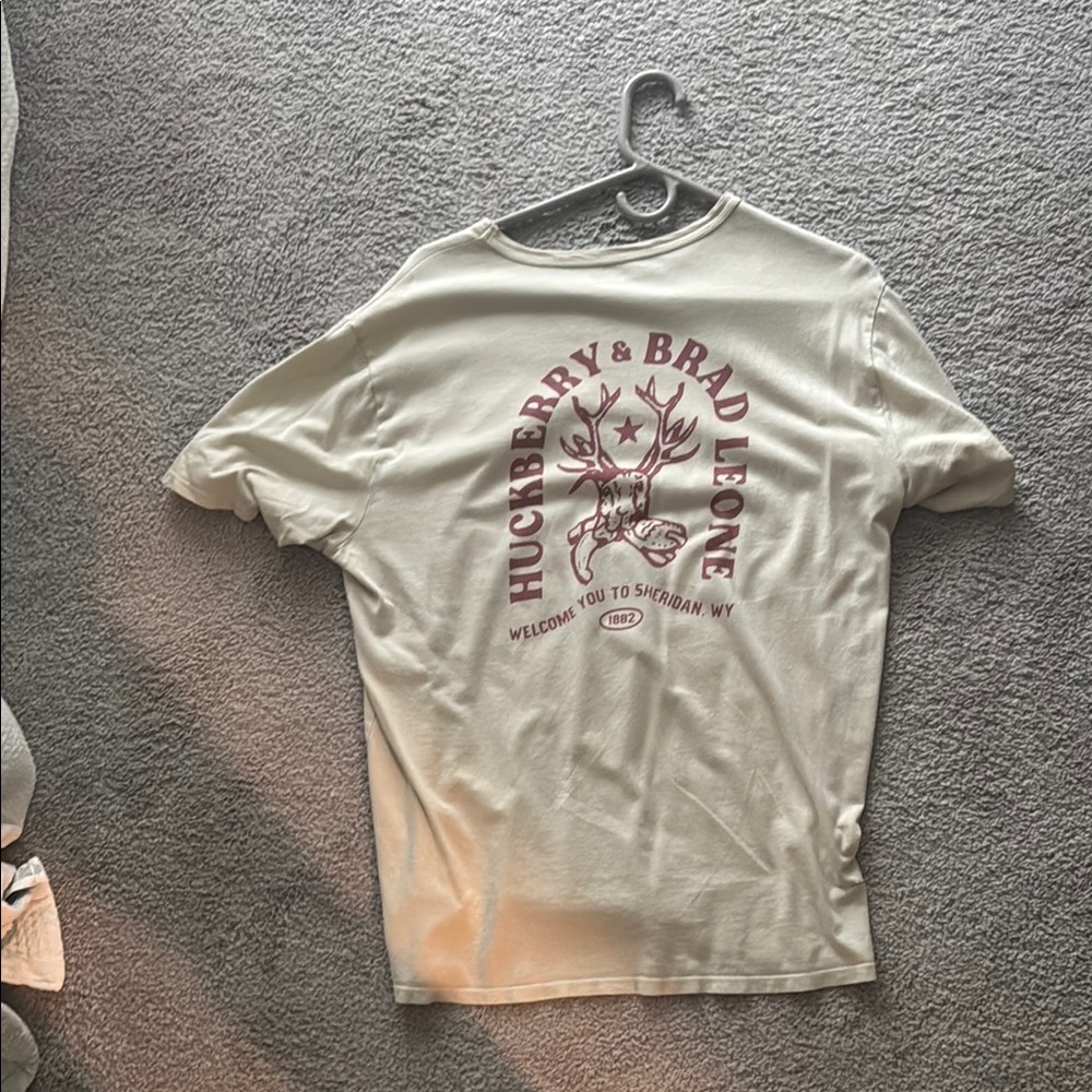 Huckberry Cream and Red Short Sleeve Tee